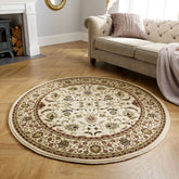 Kendra 137W Cream Traditional Round Rug - Pendle Village Furniture